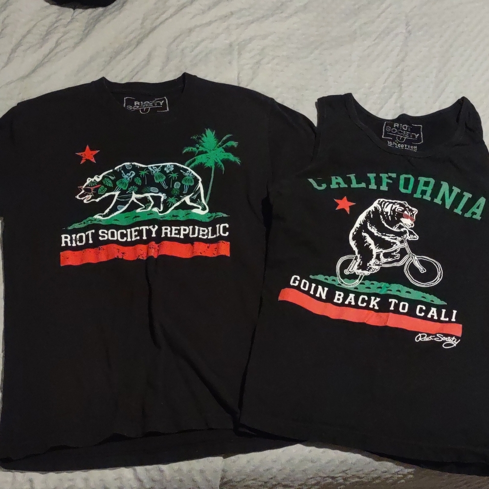Riot society tank and shirt combo